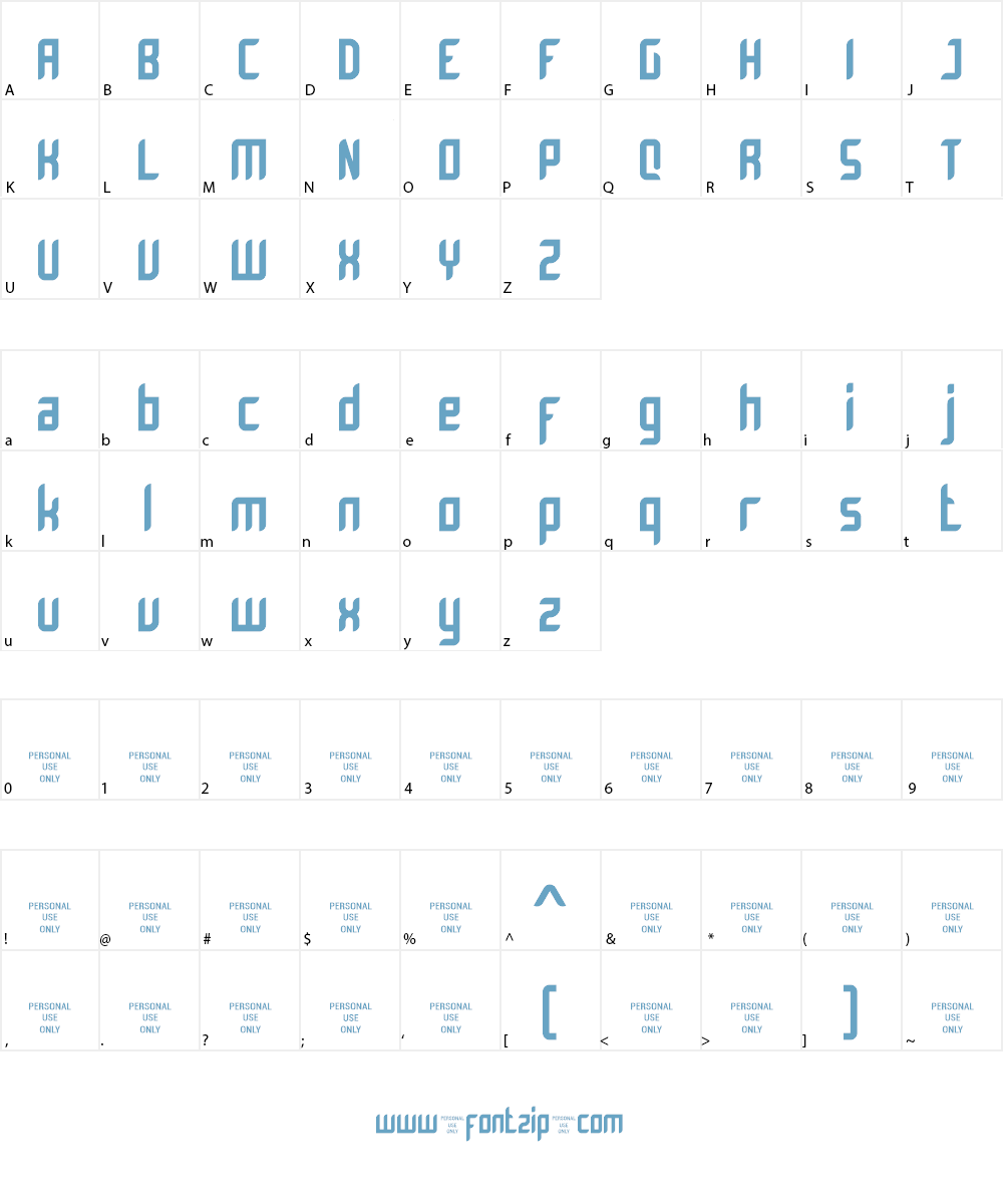 Bromount Personal Use Only Font Character
